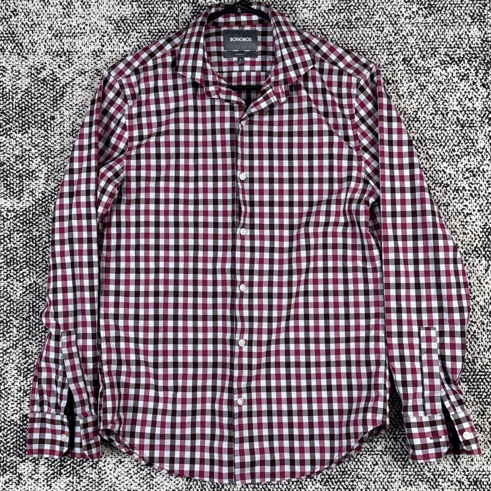 Bonobos Shirt Mens Small Standard Fit Long Sleeve Button Up Plaid